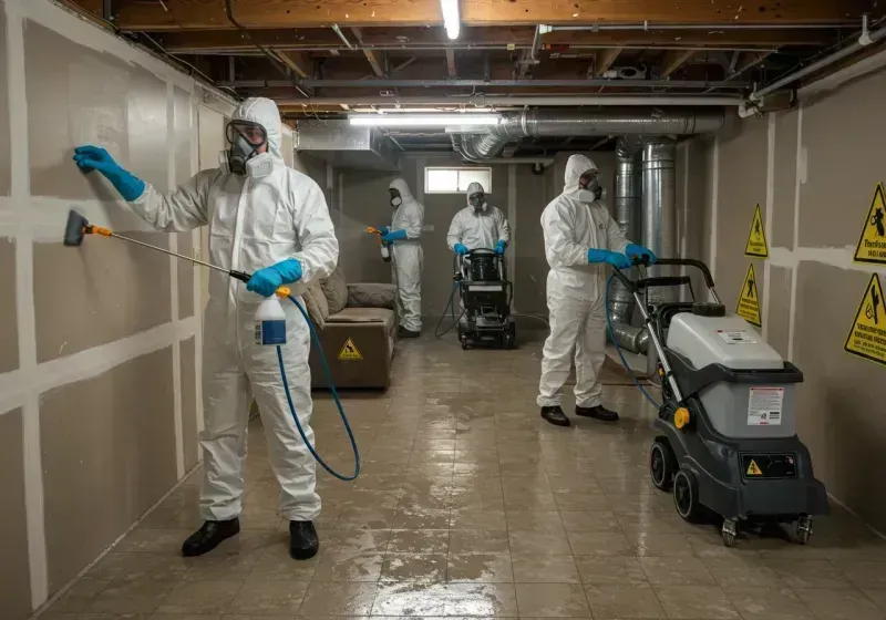 Basement Moisture Removal and Structural Drying process in Trussville, AL